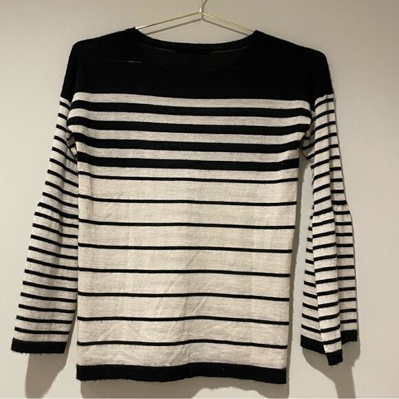 EUC Autumn Cashmere Sweater Black and White stripes Sz. XS - Picture 4 of 5